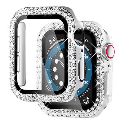 Модный чехол для часов с бриллиантами для Apple Watch Ultra, корпус 49 мм, корпус 45/41/44/40/42/38 мм, бампер из закаленного стекла, защитная пленка для экрана IWatch Series 7 SE 6 8 5