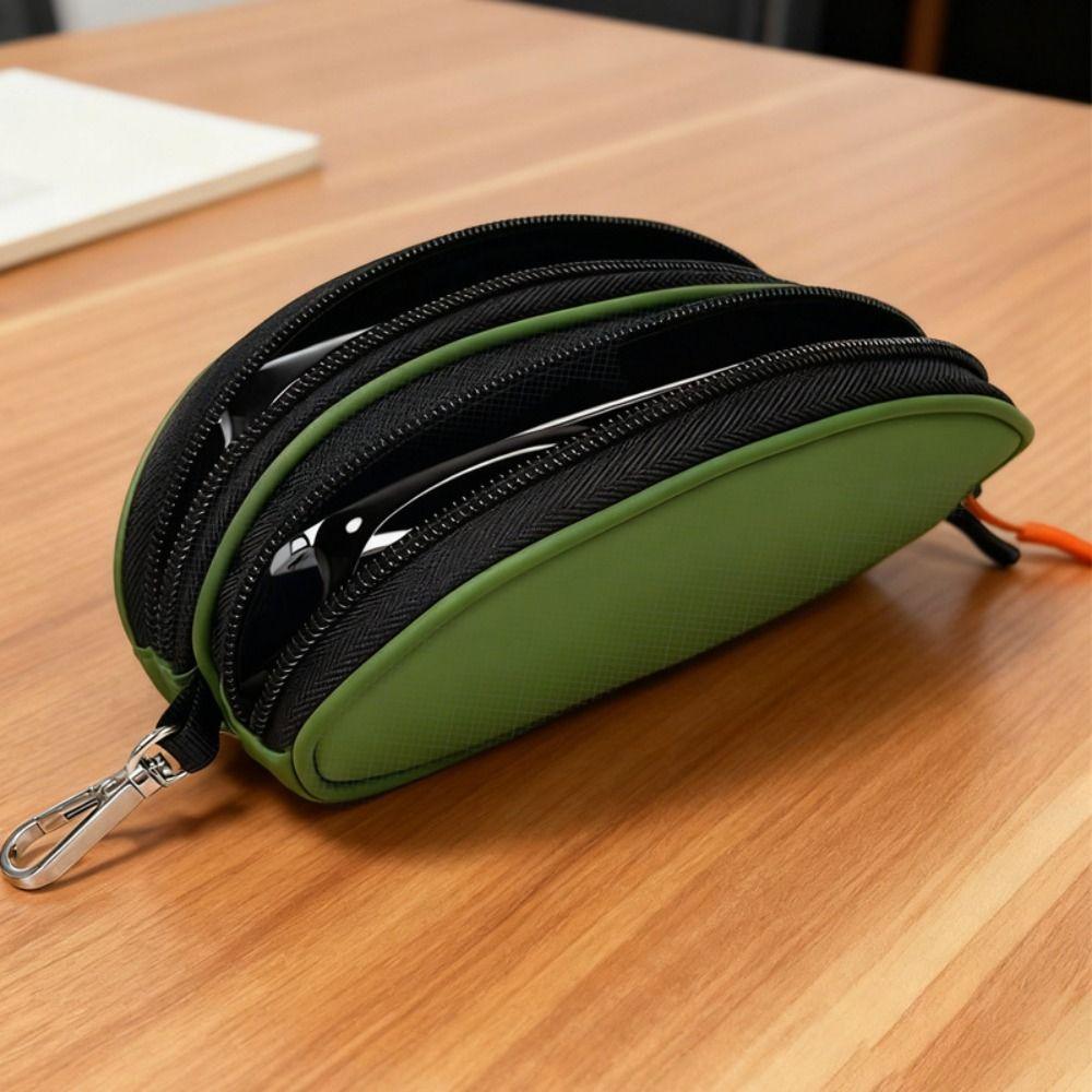 Portable Double-layer Glasses Organizer Cloth Glasses Protective Pouch Students