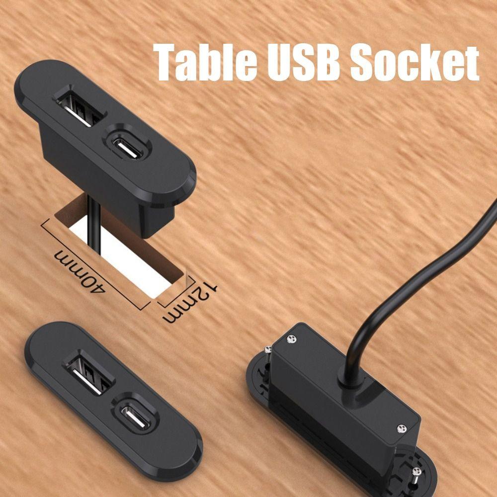 Встраиваемая розетка USB с питанием от USB TYPE-C, мини-адаптер для зарядки на стол 5V2A, розетка для мебели, дивана, настольная удлинительная плата