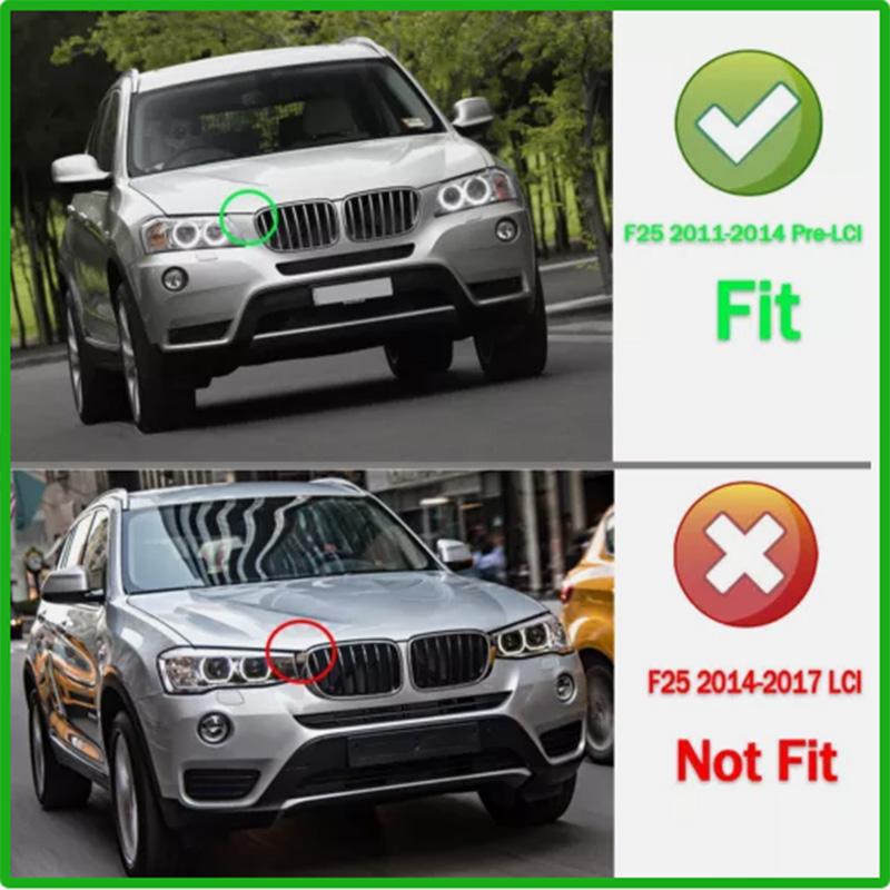 Magickit for 2011 2012 2013 2014 BMW X3 X4 F25 F26 Single Slat Grill Front Kidney Grille Gloss Black Bumper Grill FY6