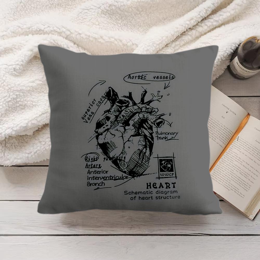 Creative Cardiovascular Heart Cushion Cover Short Plush DoubleSided Printing Home Machine Washable in Warm Winter Pillow Cover