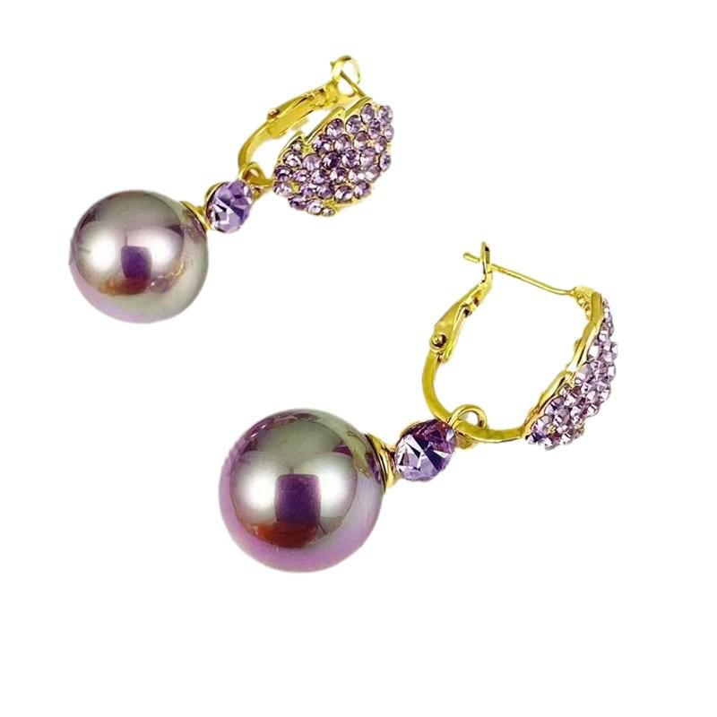 Элегантные серьги-пусеты в виде листьев с жемчугом и бриллиантами - Серебро S925, Высококлассная роскошь для женщин