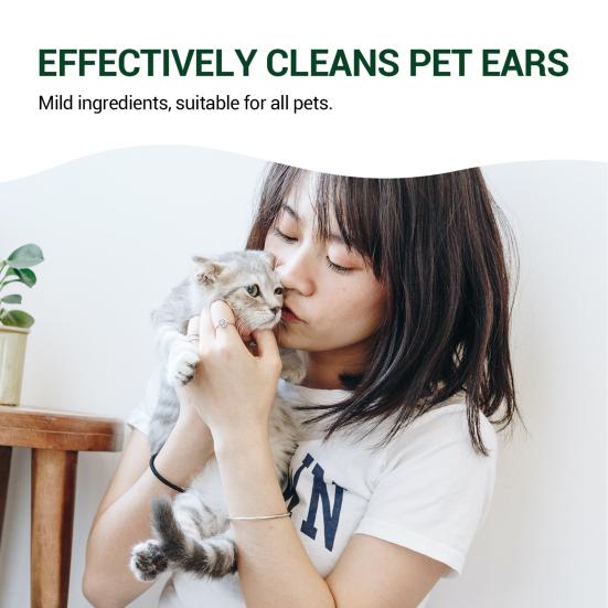 60 мл очиститель для ушей домашних животных, не раздражающий, для кошек и собак, очищающая жидкость, нежная для ушей