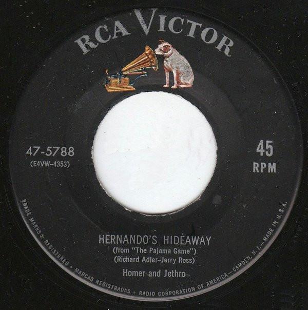 7-дюймовая пластинка HOMER JETHRO Hernandos Hideaway Wanted 475788 RCA Victor 1954 США Кантри/Фолк Б/у