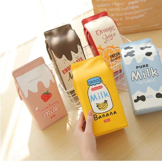 New Printing Friut Milk Beverage Bottle PU Women Shoulder Bags Mini Wallet Bags Small Korean Version Mini-Bag