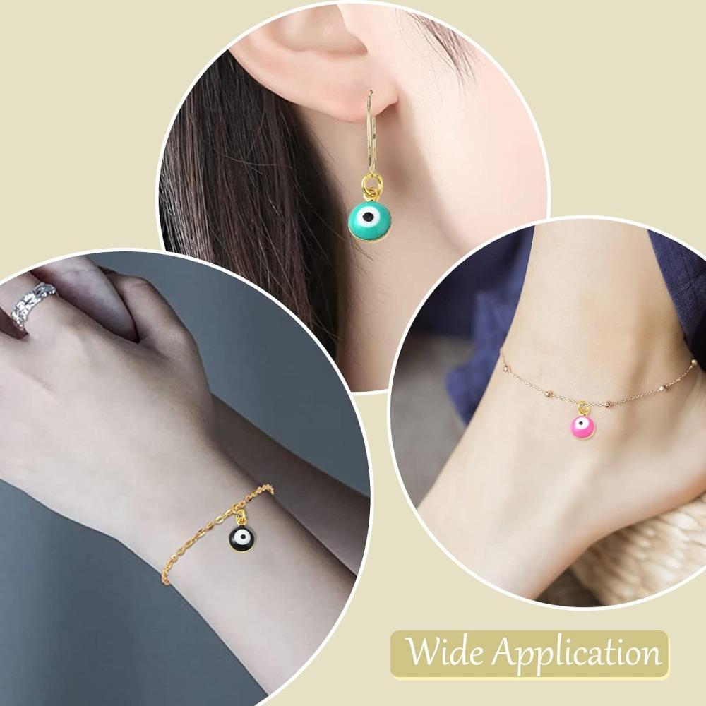 10/20/30 шт. Бусины от сглаза, разноцветные плоские круглые бусины от сглаза, турецкие бусины, разделительные бусины, сделай сам, браслет, серьги, ожерелье, поделки