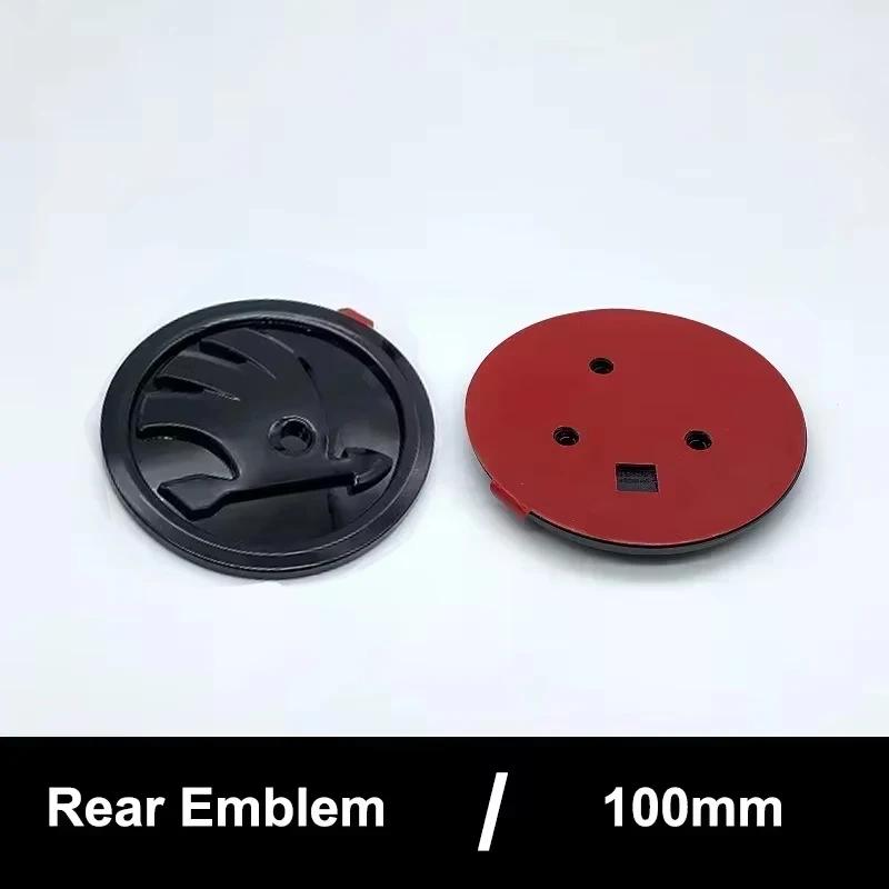 DYZ5 ABS 100mm Front Rear Emblem Decals for Skoda Yeti Superb Octavia A7 RS Rapid Fabia Karoq Car Trunk Badge Sticker Accessories