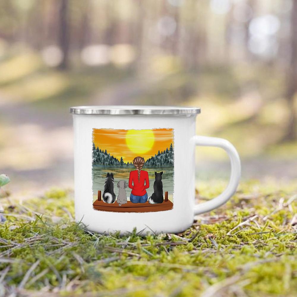 Персонализированная именная эмалевая кружка, индивидуальный подарок любителям собак, мамам, родителям собак, чашка для чая, кружки для чая и молока, праздничные лучшие подарки