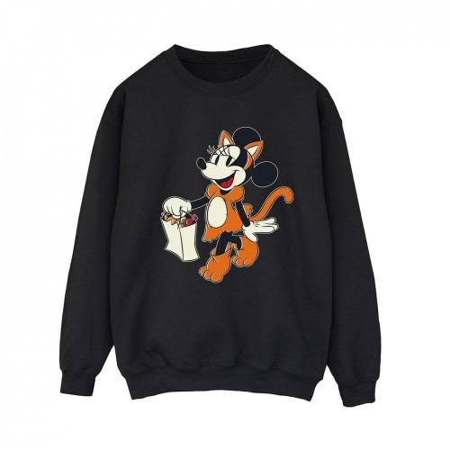 Disney Womens/Ladies Cat Trick Or Treat Minnie Mouse Sweatshirt