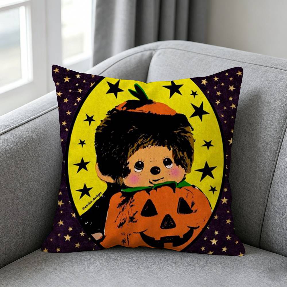 Cartoon Monchhichiss Pillow cover Simple solid color design Surprise For Multiple Bedroom Styles