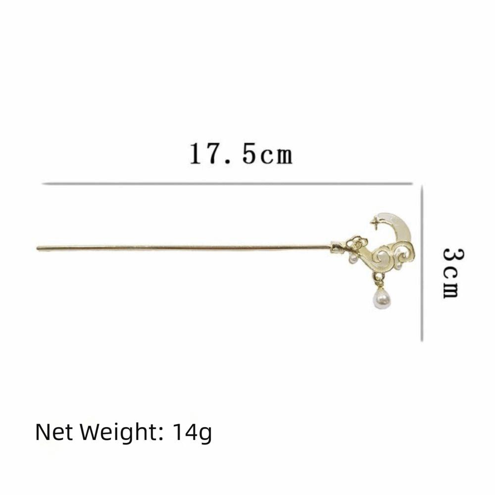 Moonlight Stone Moon Hair Stick New Chinese Style Chopstick Shaped Hairpin For Woman Girl