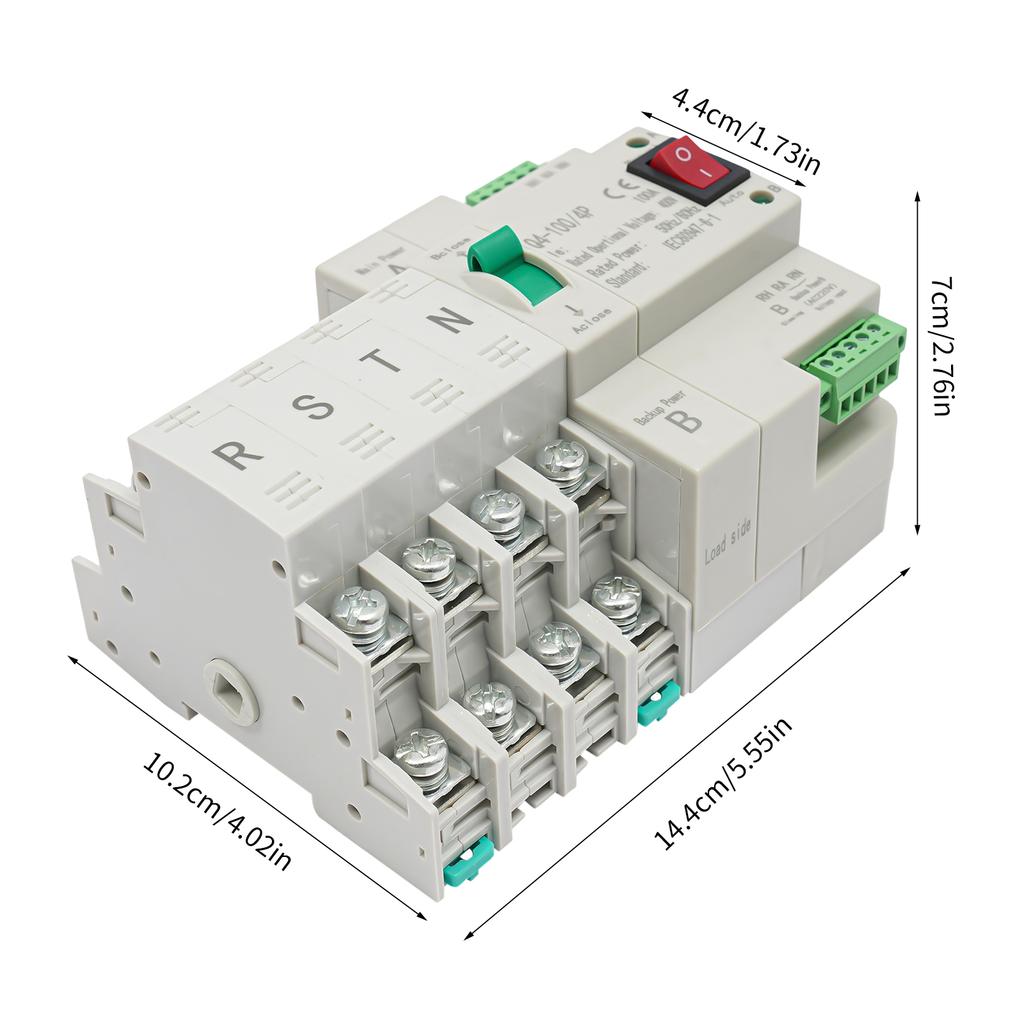 100A 4P Automatic Switch,Dual Power Mini Generator Automatic Transfer Switch Changeover Switch