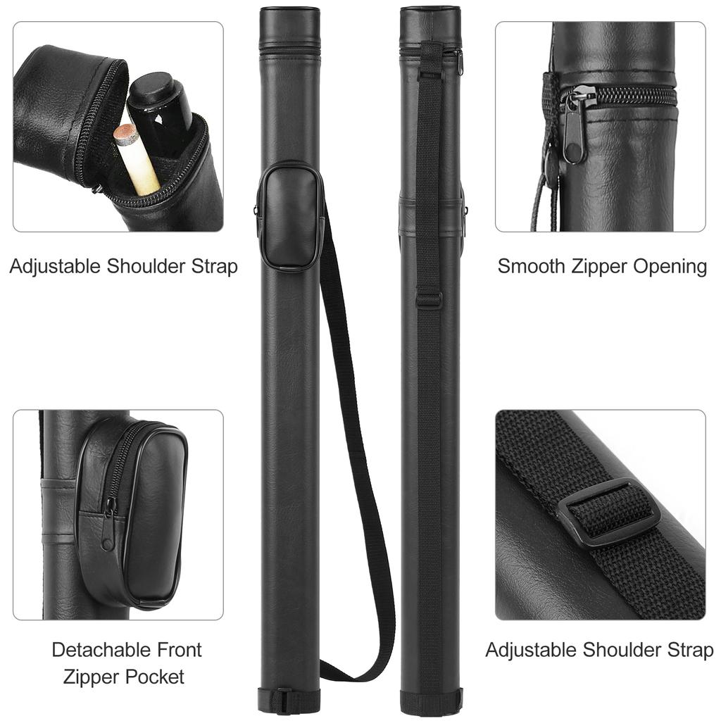 Чехол для переноски трубчатого кия для бильярда, жесткий чехол для бильярда из искусственной кожи, регулируемый плечевой ремень для хранения кия