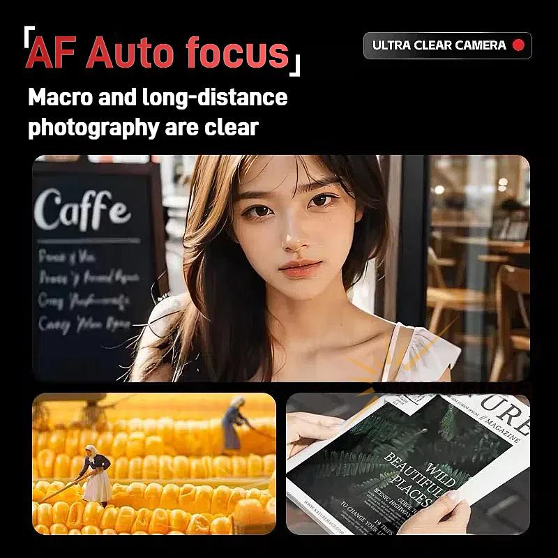 Цифровая камера 64 МП WIFI 4K с откидным экраном 180° Камера для селфи Маленькая портативная 18-кратный цифровой зум VLOG-камера