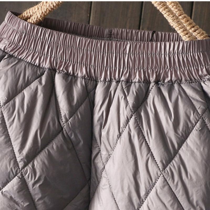 Женские брюки с эластичной резинкой на талии, теплые брюки-шаровары, длинные брюки с высокой талией