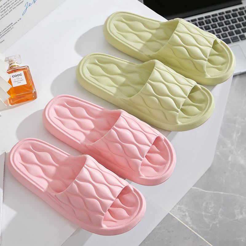 Тапочки женские домашние парные гостиничные для ванной комнаты нескользящие с толстой подошвой массажные комнатные летние прохладные тапочки мужские