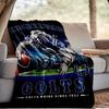 Indianapolis Colts Logo Blanket Outdoor Flannel Blanket for Camping, Hiking, Garden Parties, Picnic Essentials,gift for family and friends