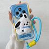 KEYSION Cute 3D Cartoon Plush Case for Redmi 14C with Lanyard Soft Silicone Shockproof Phone Back Cover for Xiaomi POCO C75