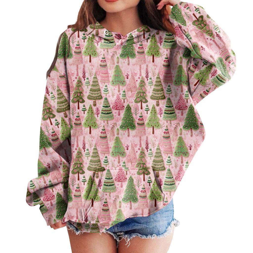 Детские толстовки с капюшоном, свободные рождественские принты, спортивная рубашка с капюшоном, модная спортивная рубашка