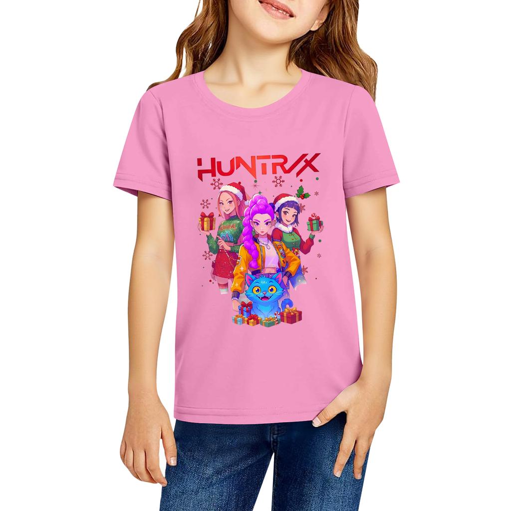 Fashionable Round Neck Short Sleeve Work Clothes Printed Tops For KID Summer Tops