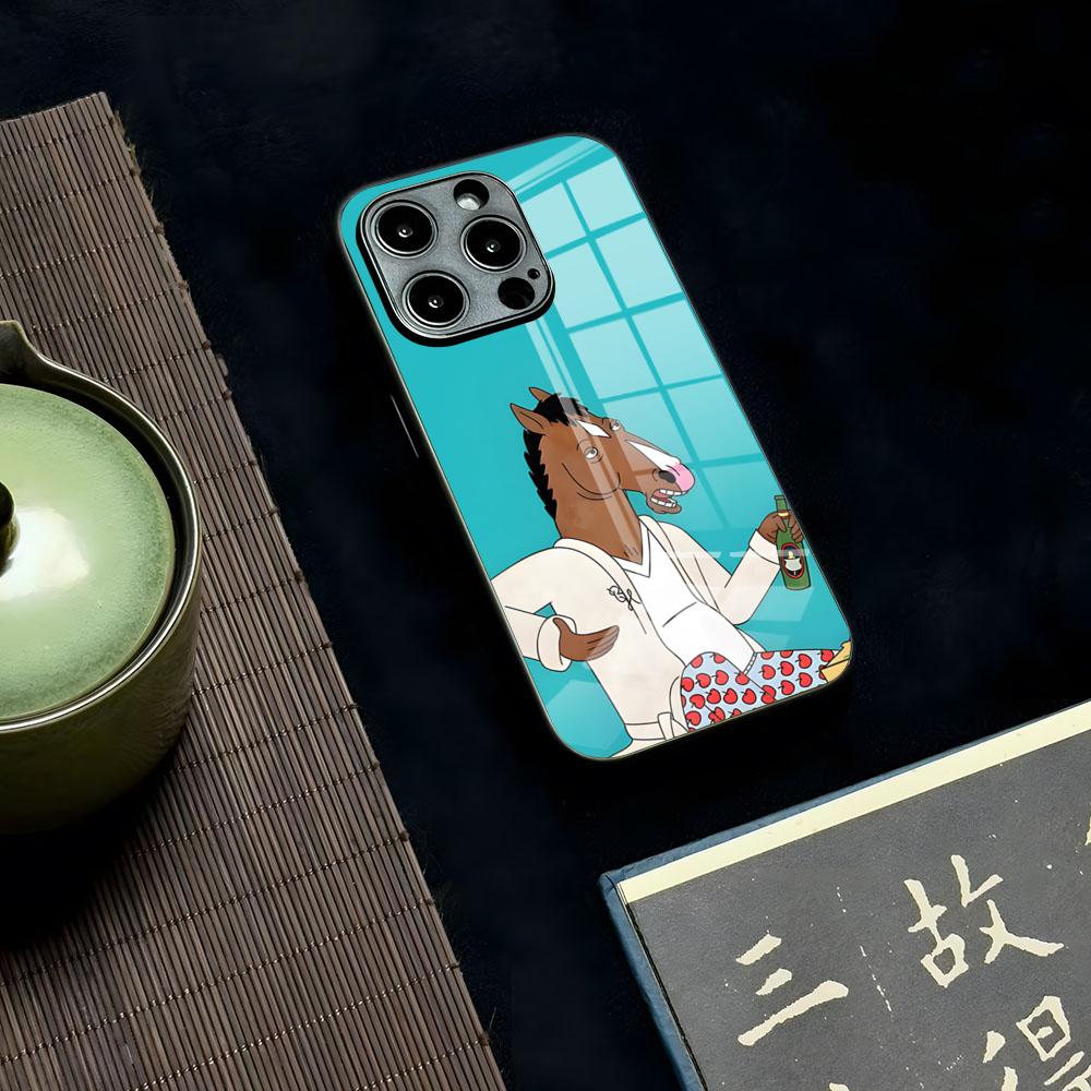 Мультяшный чехол для телефона B-boJack Horseman для iPhone 16 15 13 12 14 11 Pro Max Mini X Xr Xs 8 7 Puls 6 Стекло Прозрачный Роскошный Coqu