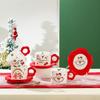 Creative Christmas Ceramic Cup Disc Christmas Mug Christmas Gift Coffee Cup Disc Set Souvenir