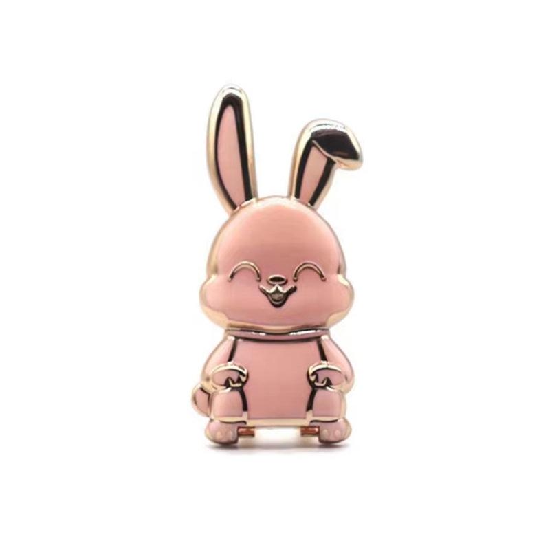 Cute Rabbit Phone Grip Stand Foldable Adjustable Universal Compatibility Cartoon Bunny Design Secure Grip for Smartphones and Tablets