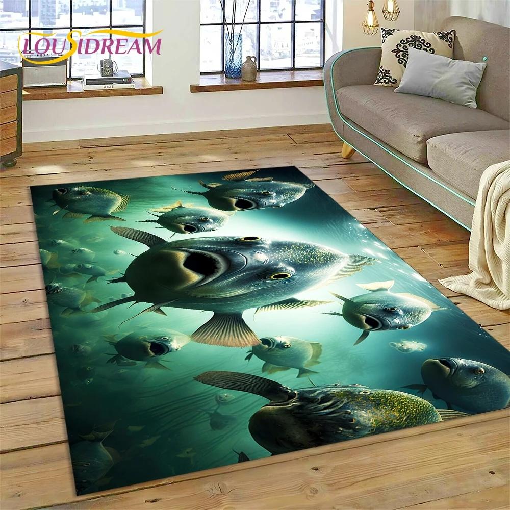 3D подводный мир, морское дно, Дельфин, мультяшный ковер, ковер для гостиной, спальни, домашний декор, нескользящее украшение для дивана, подарок ребенку