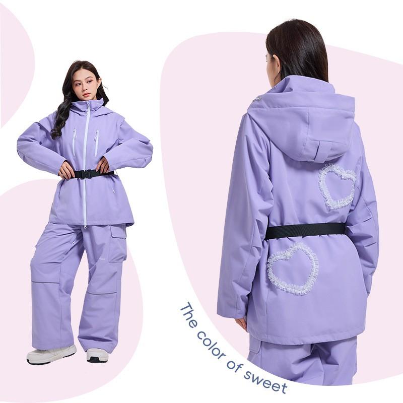 Womens Ski Jacket Sweet Style Thickened Professional Snowboard Windproof Waterproof Warm Snow Outfit