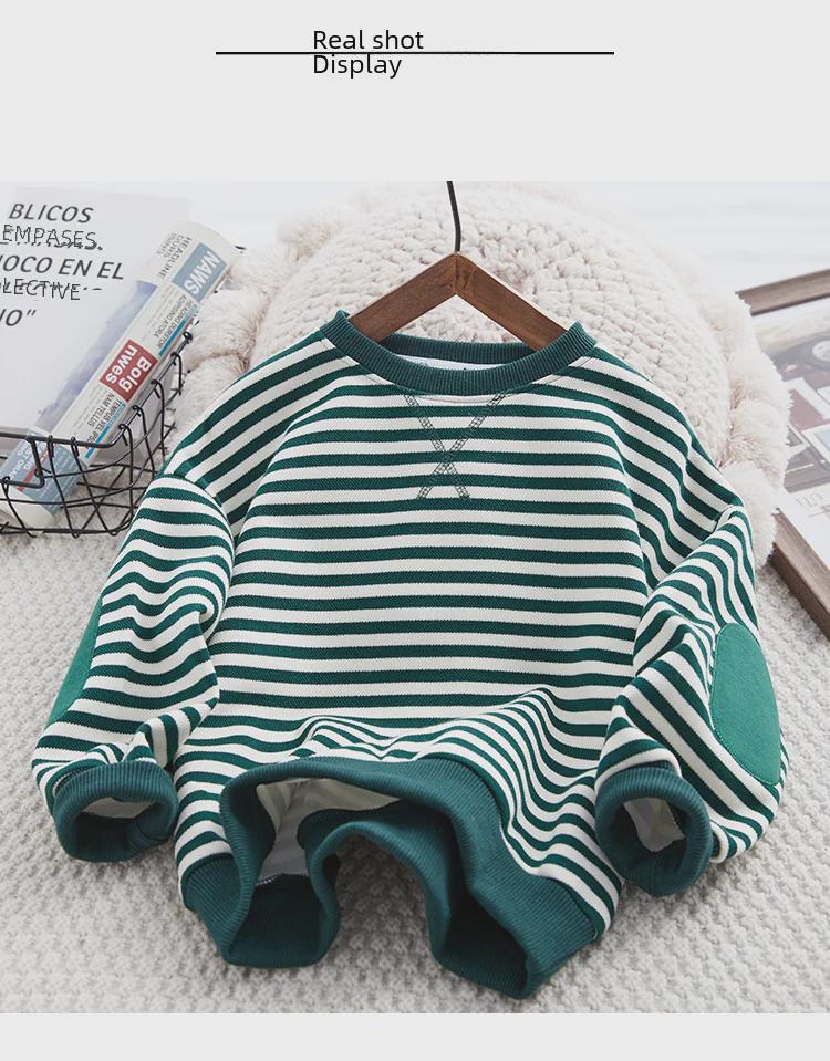 2024 Kids' Spring/Autumn Sweatshirts: Korean-Style Boys' & Girls' Velvet-Lined Tops