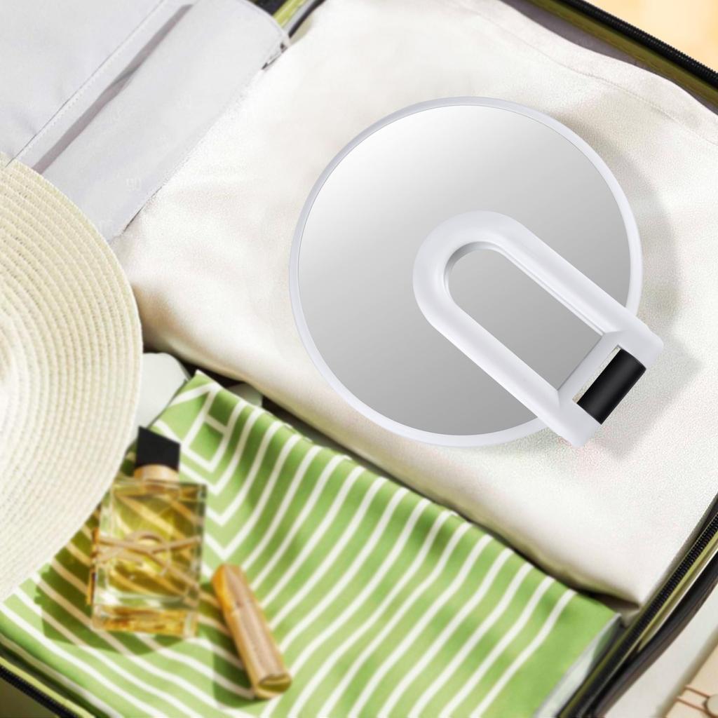 LunarCorky Handheld 30x and 1x Makeup Mirror with Travel Round MMH002W Mirror, Magnification, Folding, Double-Sided Handle, Portable, Compact, Mirror,