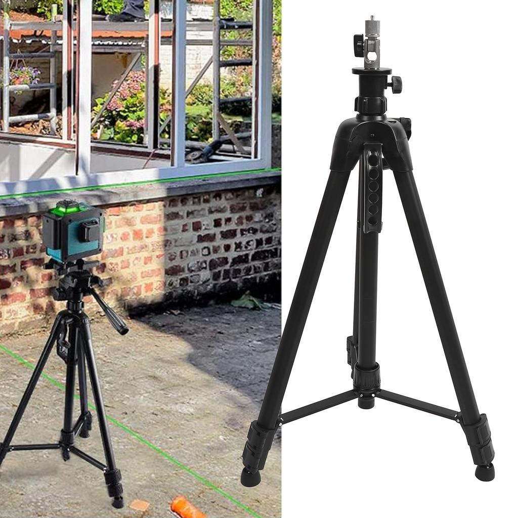 Tripod Level Stand Aluminum 360 Degree Rotation Level Tripod Holder with Multifunctional Hook