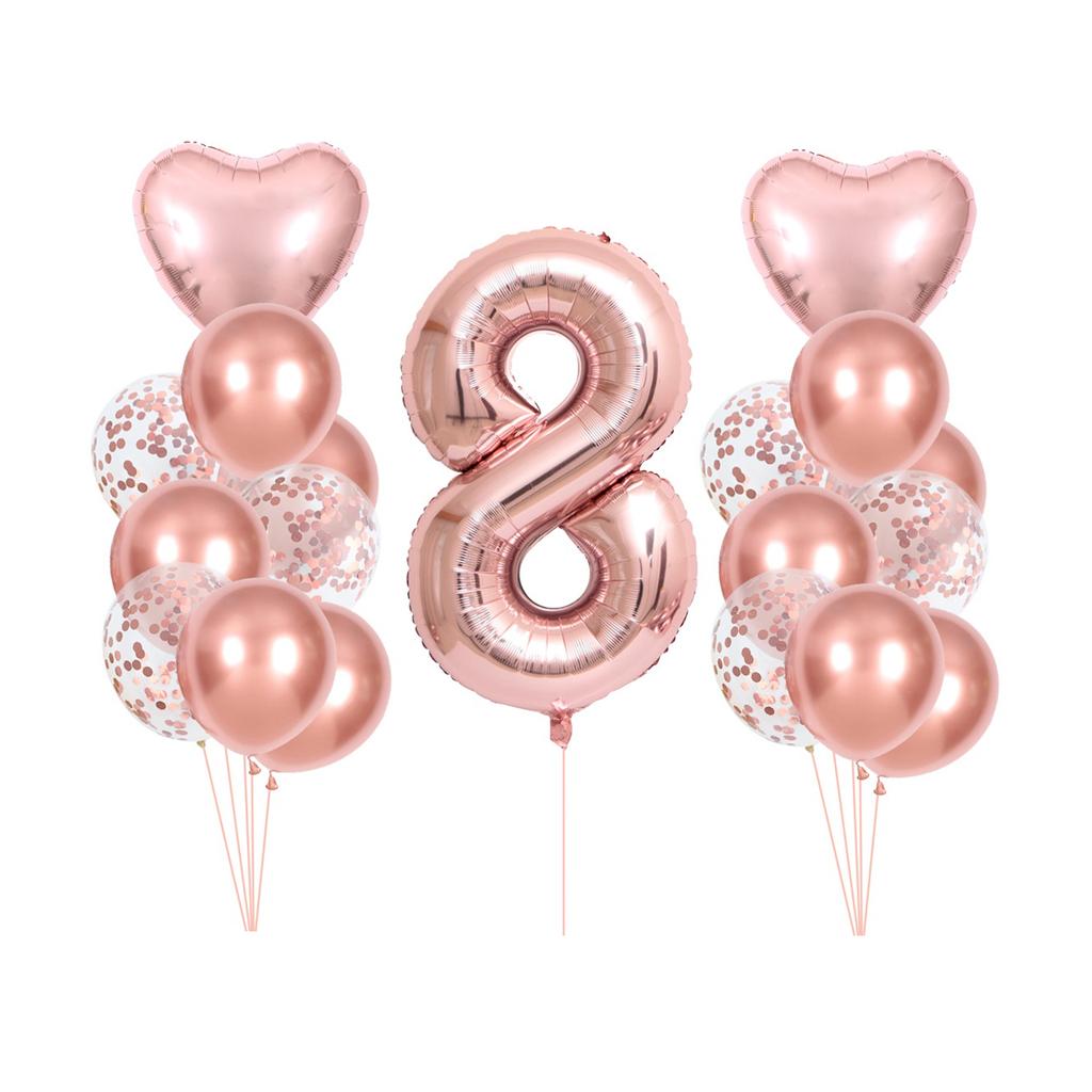 Набор воздушных шаров из фольги розового золота номер 1, 2, 3, 4, 5, воздушный шар с днем ​​рождения, украшения для первого дня рождения, детский душ