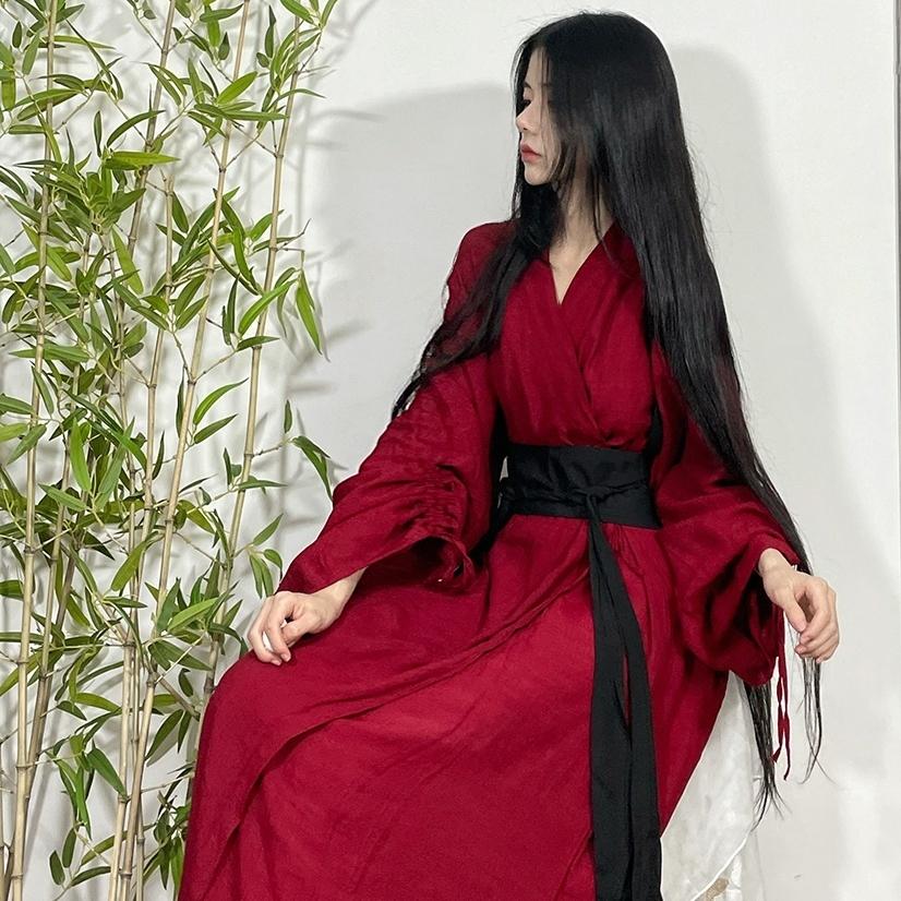 Китайский стиль династии Вэй Цзинь, костюм Ханфу, китайский стиль, литературный женский костюм с принтом