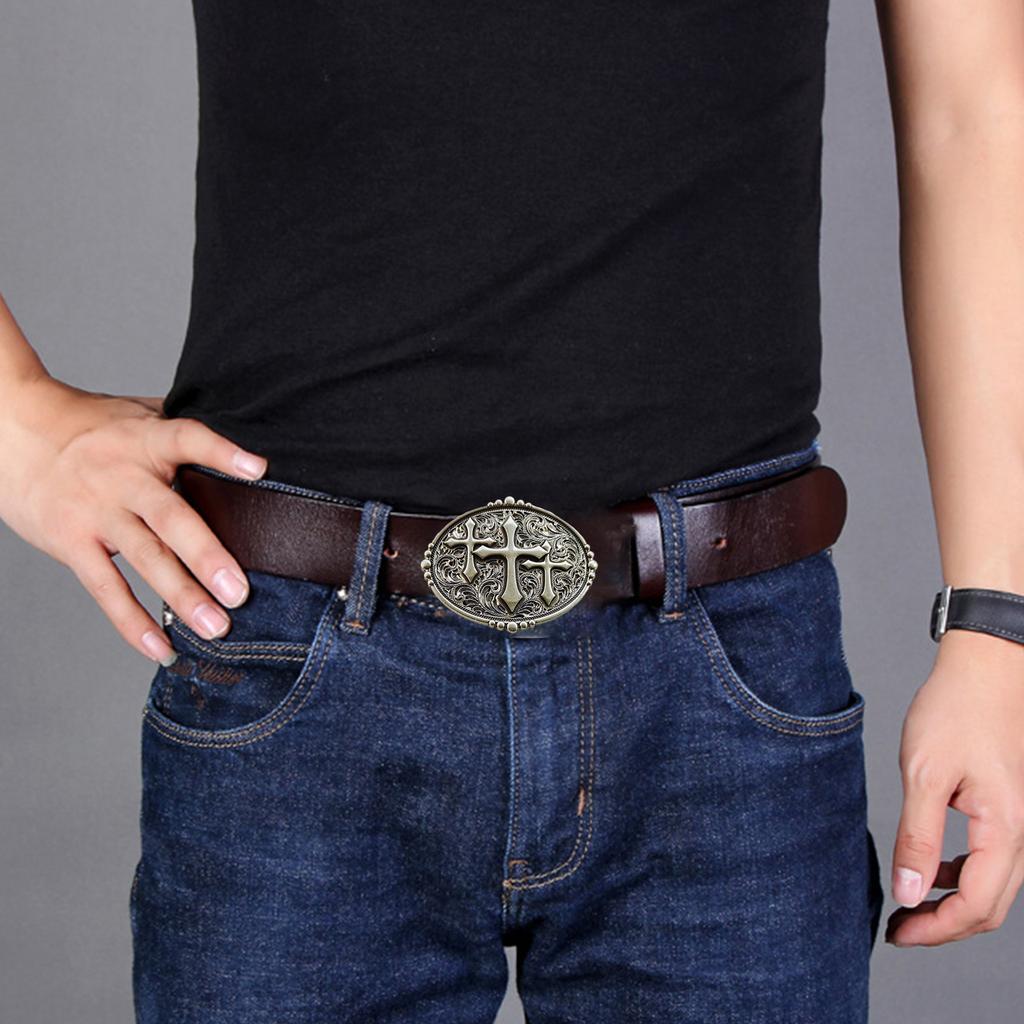 Western Cowboy Carved Belt Buckle Metal Rock Belt Link Buckle Teens Unisex Belt Buckle DIY Replacements Supplies