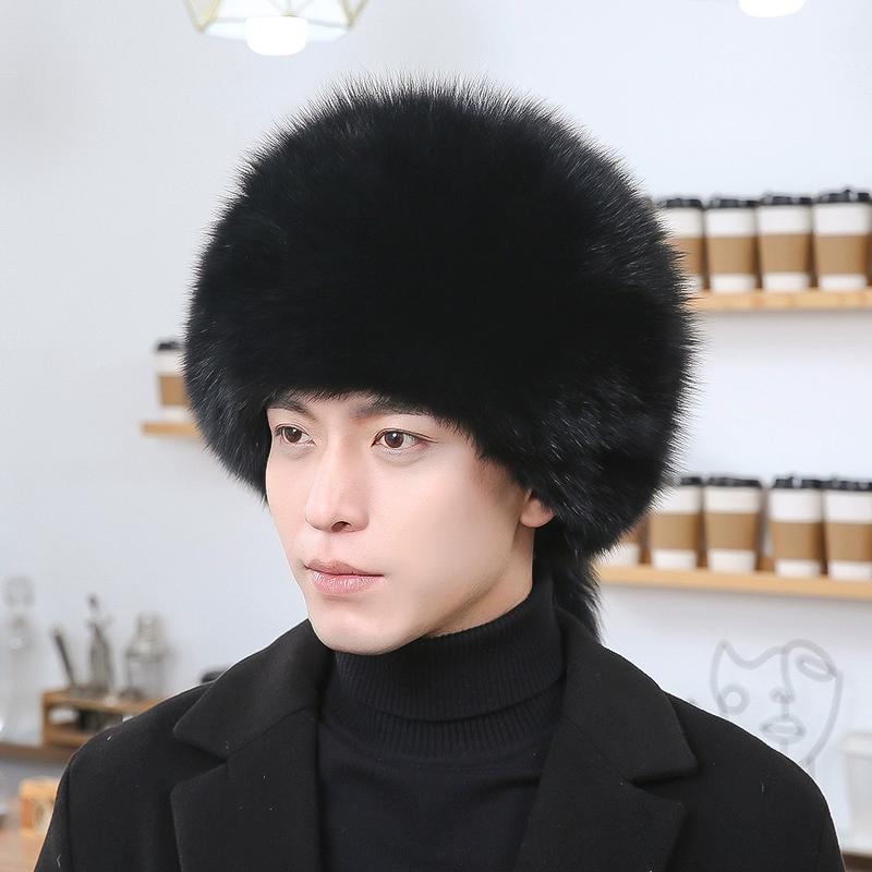 Шапка из лисьего меха Мужская Зимняя из енотового меха Монголия Северо-восток Большая Кожаная Шапка Теплый Мех Женская Кожаная Защита Ушей Шапка