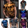 Men's Crew Neck Print Skull Pattern Short Sleeve T-Shirt Oversized Men's Street Vintage Hip Hop Short Sleeve Y2K Top Clothing