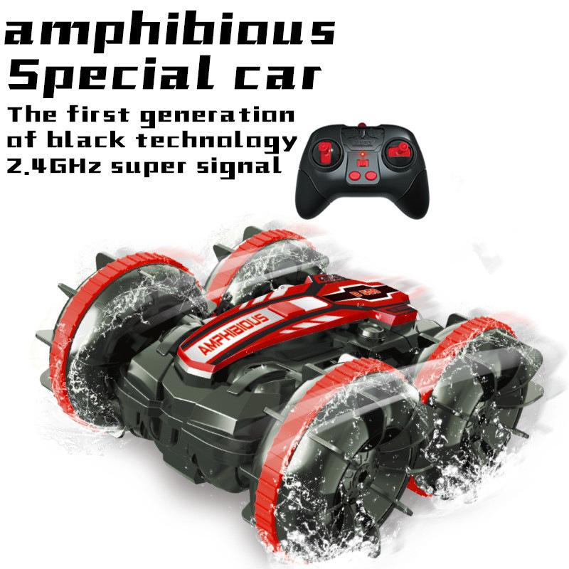 2.4G Amphibious All-Terrain Off-Road Vehicle Double-Sided Stunt Car Four-Wheel Drive Gesture Remote Control Children'S Toy Car