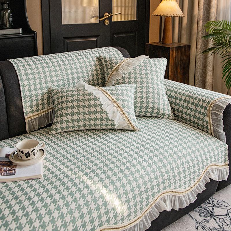 Special-Shaped Sofa Cushion Universal Non-Slip In All Seasons New Thousand Bird Grid Seat Cushion High-End Sofa Cover Cloth Cover Towel