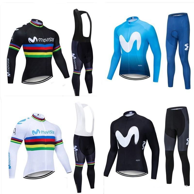 Men Women Cycling Long Sleeve Jersey Bib Shorts Set Winter Thermal Riding Outfit Mountain Bike Road
