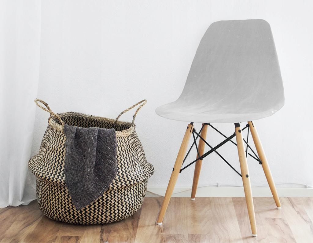 Scandinavian Chair Cover, Light Gray Velvet