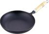 Omelet Pan 21 Wooden Black Baked Inner Diameter IH Nambu Ironware Frying 24005 (with Handle), Finish, 20.5cm, Compatible, Pan,
