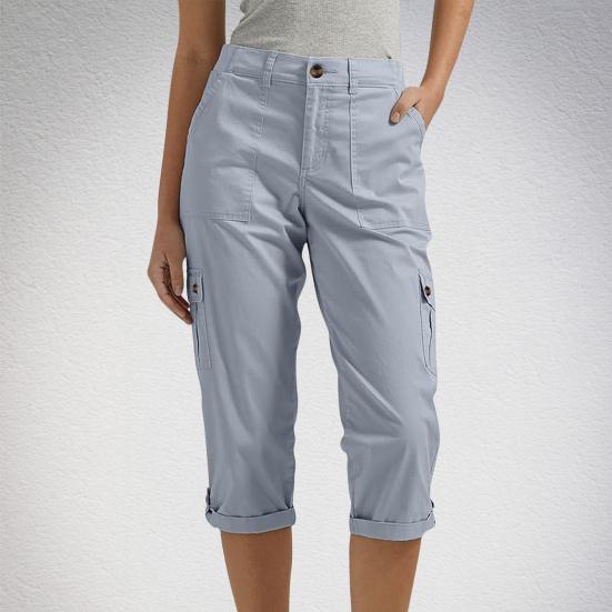 Женские капри карго джоггеры со средней посадкой, укороченные брюки карго, летние быстросохнущие
