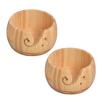 HAMILO Yarn Knitting Set Bowl, Tool, Anti-Tangle, Anti-Roll, Wooden, 2-Piece