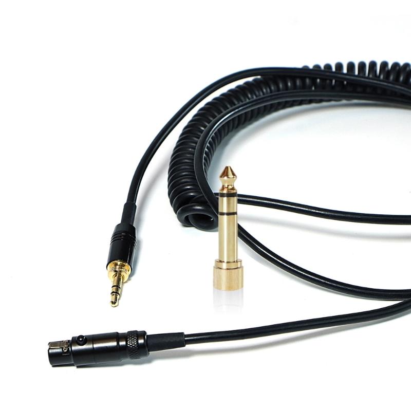 Flexible Coiled Cable Headphone Cable Compatible for K702 K712 K245 K240 K241 Q701 Models Gold Plated 6.35mm 3.5mm Plugs