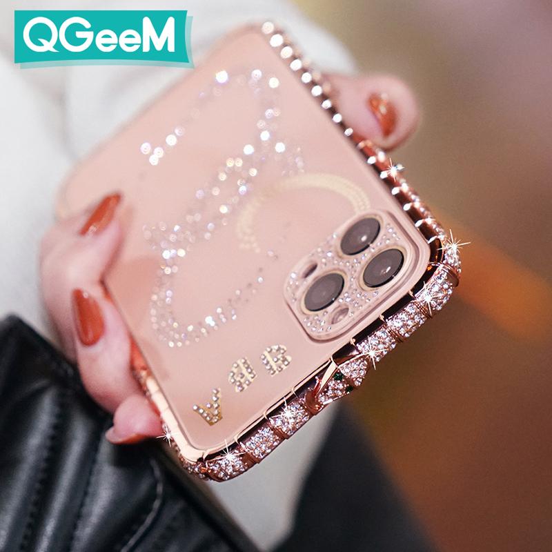 Rhinestone Metal Bumper Case Glitter Diamond Phone Cover For iPhone 13 Pro Max 13 Mini Case 12 11 Pro Max Funda New
