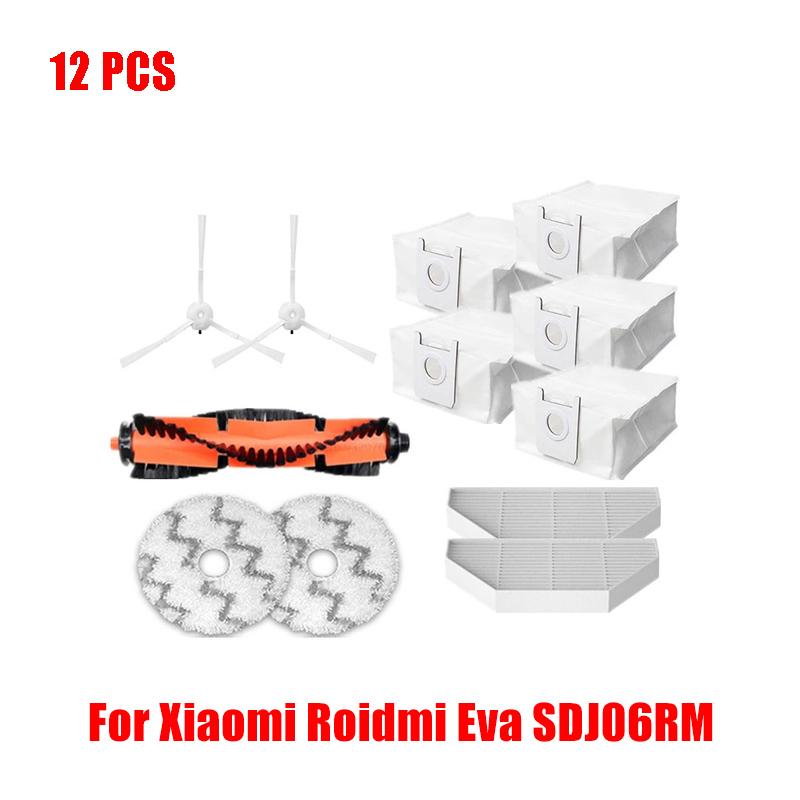 For Xiaomi Roidmi EVA Self-Cleaning Emptying Robot SDJ06RM Vacuum Cleaner Part Main Side Brush Hepa Filter Mop Cloth Replacement