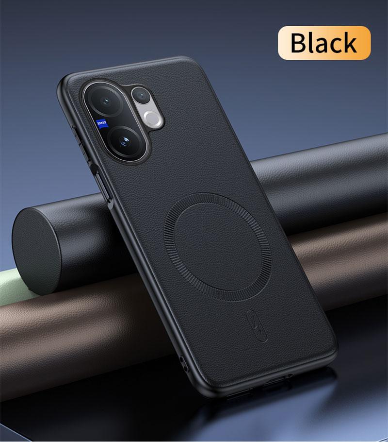 Для Vivo V60 5G Чехол Магнитная Кожаная Защитная Крышка Для Vivo V60 5G Защита от Отпечатков Пальцев Нескользящий ПК+ТПУ