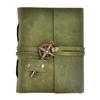 The Vintage Journal Premium Leather Diary With Metal Key Closure And 100% Recycled Handmade Paper (Green)