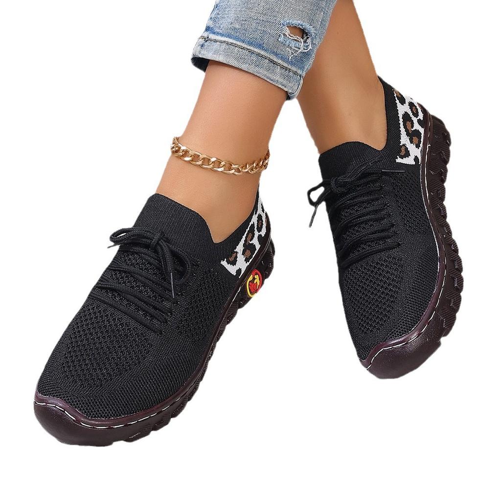 Fashion Plus Size 36-43 Shoes for Women Summer Women Mesh Breathable Comfortable Non-slip Flats Loafers Lace Up Sneakers Women